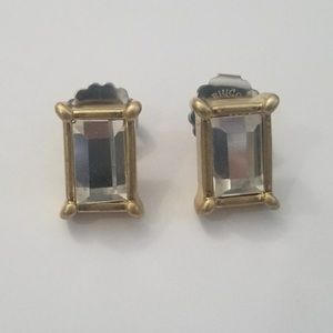 Lia Sophia Gold Gem Rectangle Stud Earrings